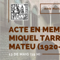 Acte en memòria de Miquel Tarradell i Mateu (1920-1995) Acte en memòria de Miquel Tarradell i Mateu (1920-1995)